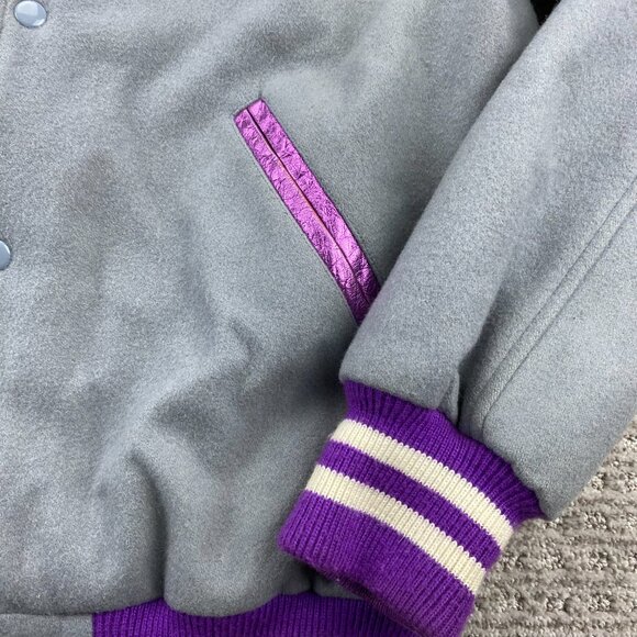 Vintage MISHKA MNWKA Varsity Jacket Men Small S Gray Eyeball - Defects - Stains - Picture 2 of 16